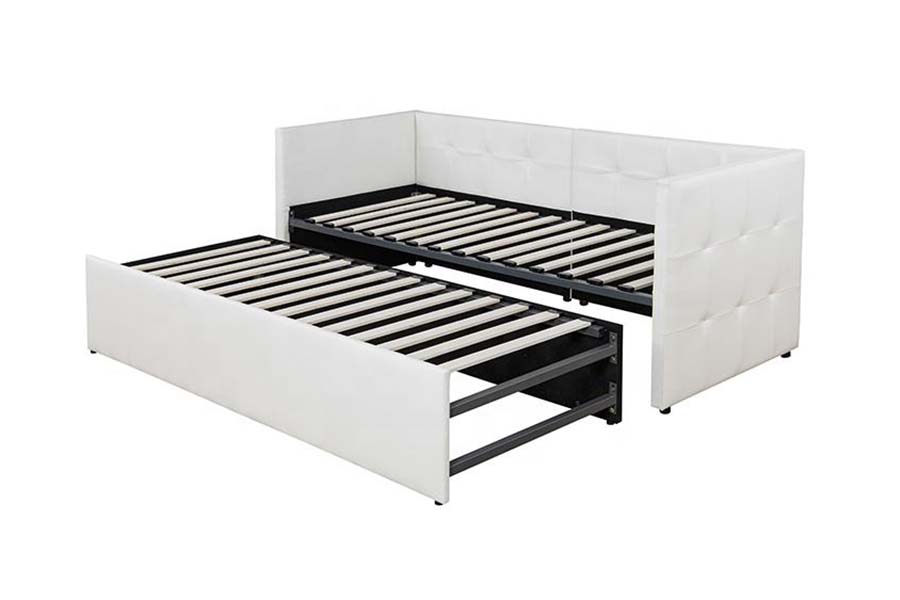 1637 Диван-кровать из мягкой кожи Trundle