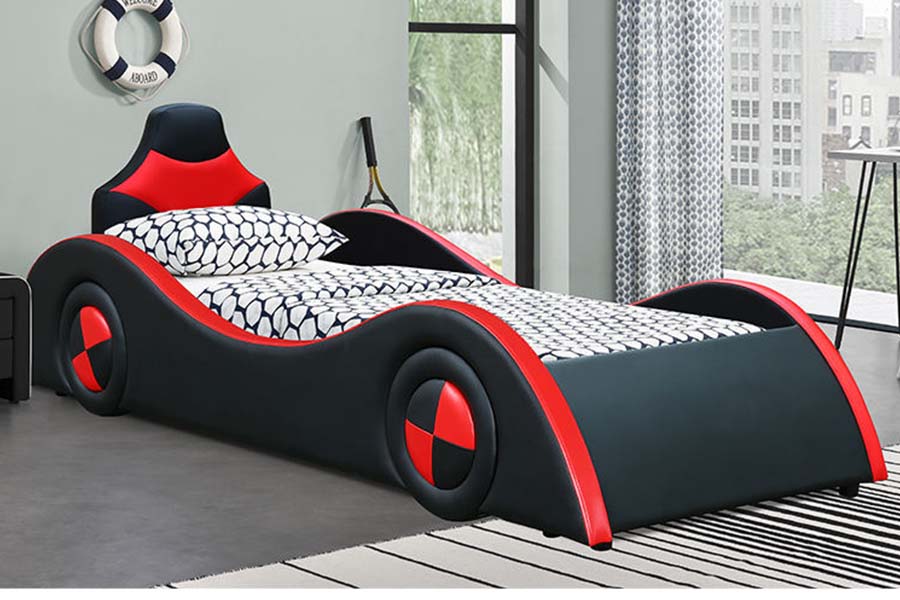 1510 Leather Bed Cool Shape Car Beds for Kids