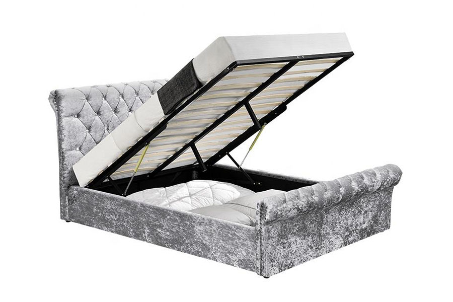 1153G Оттоманская кровать Chesterfield с дробленым бархатом и кристаллами