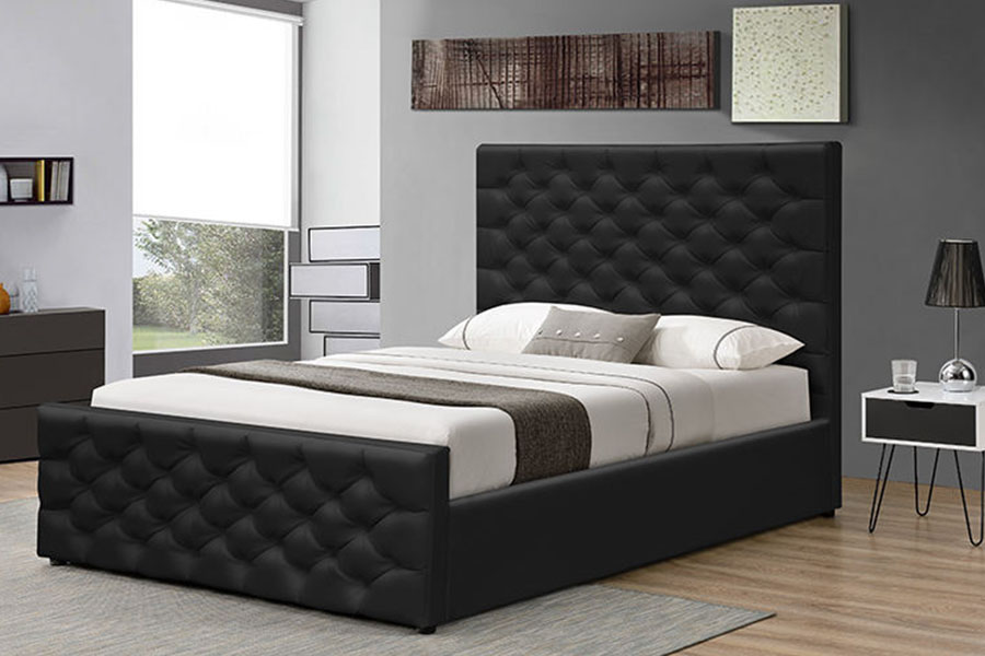 1208G Каркас кровати для хранения в санях из синели-бархата Chesterfield